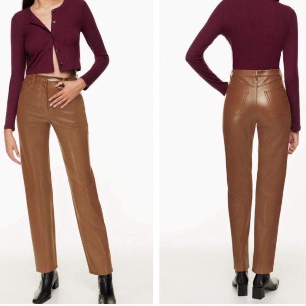 Aritzia Wilfred Women 2 Melina High Waisted Vegan Leather Pant Academia Spring